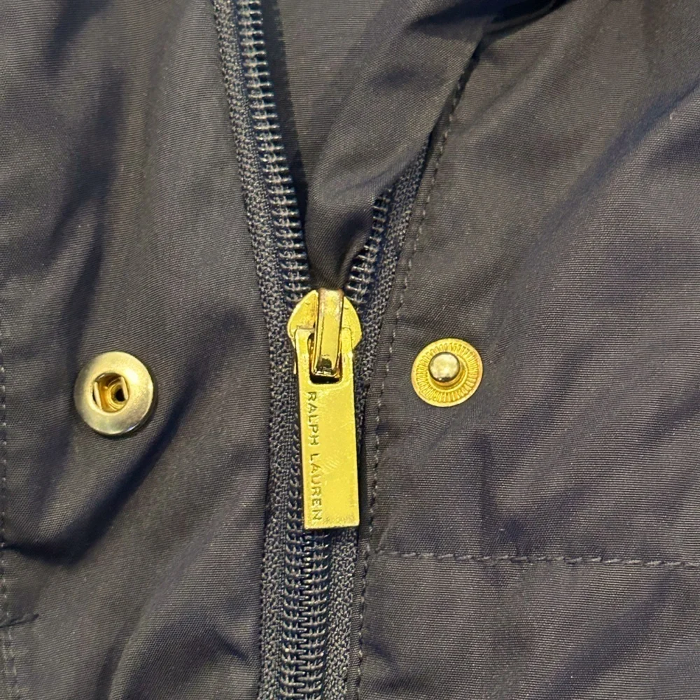 Ralph Lauren Girls XL 16 Navy Blue Down Hooded Jacket with Peplum Detail